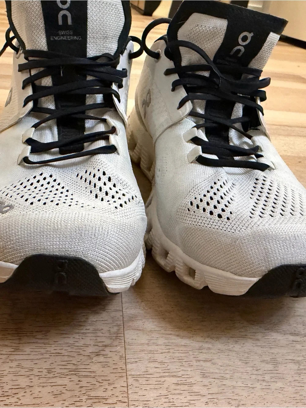 On Women’s Running Shoe — White with Black Accents